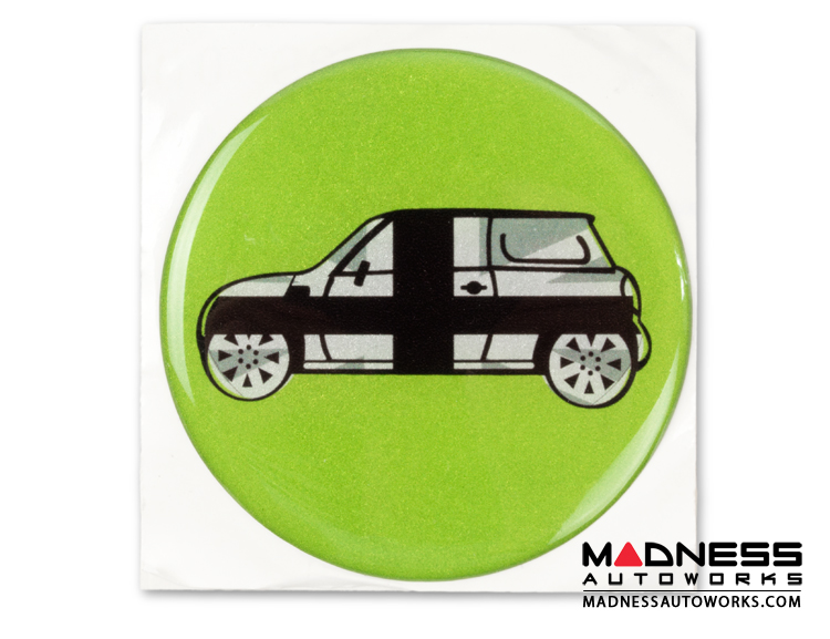 MINI Cooper Grill Badge - Green w/ MINI Car