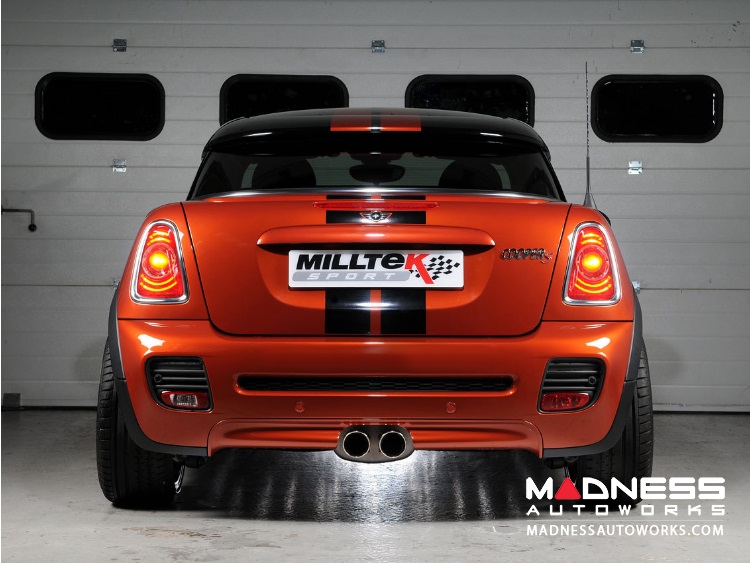 MINI Cooper S Cat-Back Exhaust System by Milltek - Twin GT80 Round Tailpipes (R56 / R58 Models)