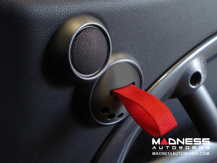 MINI Cooper RS Style Door Pulls (Set of 2) - Black Base by Rennline (R50 / R52 /  R53  w/o Harman Kardon Model)